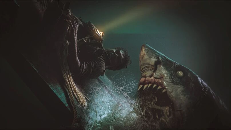 Homem luta desesperadamente contra um tubarão gigante em Besta do Mar 2025